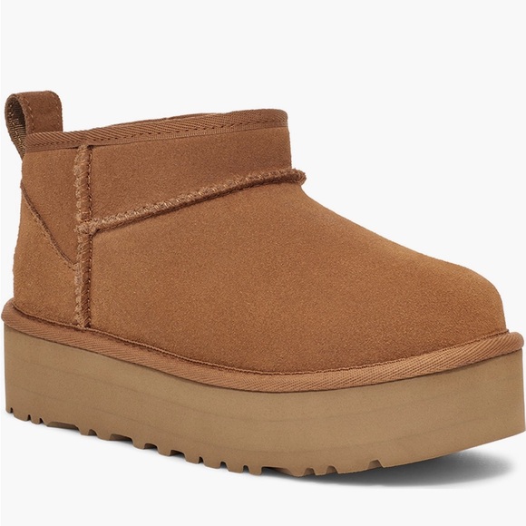 Kids Classic Ultra Mini Platform UGG size 4 Chestnut - Picture 7 of 11
